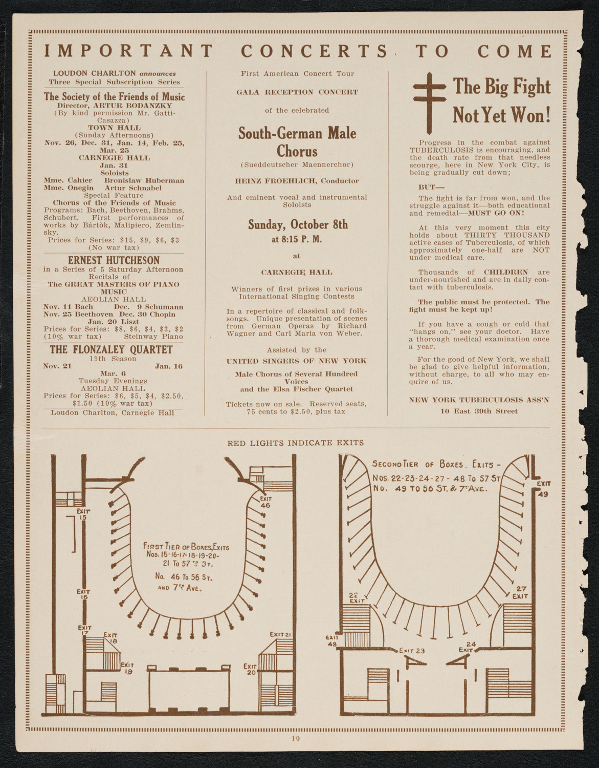 Ukrainian National Chorus, October 5, 1922, program page 10