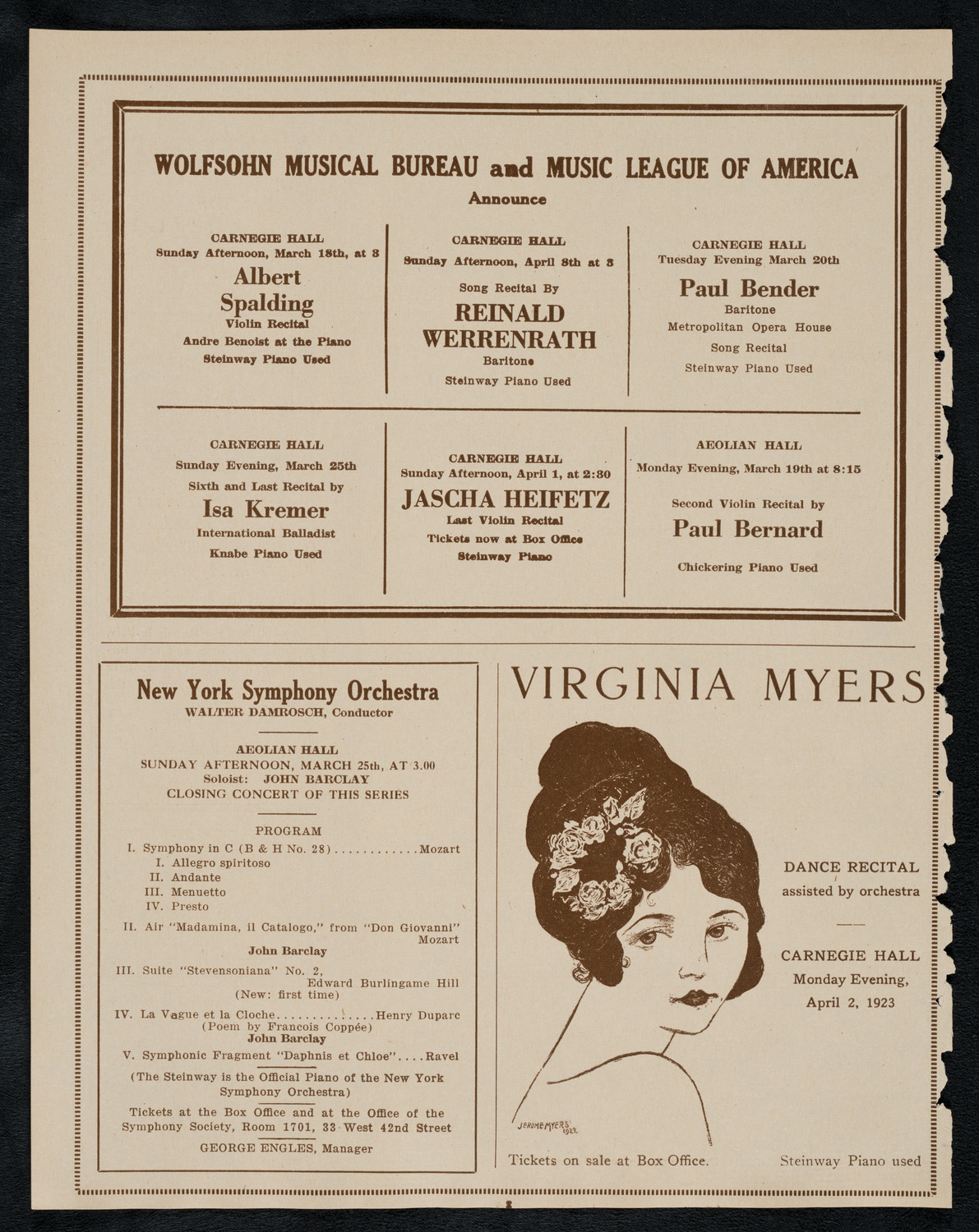 Boston Symphony Orchestra, March 17, 1923, program page 8