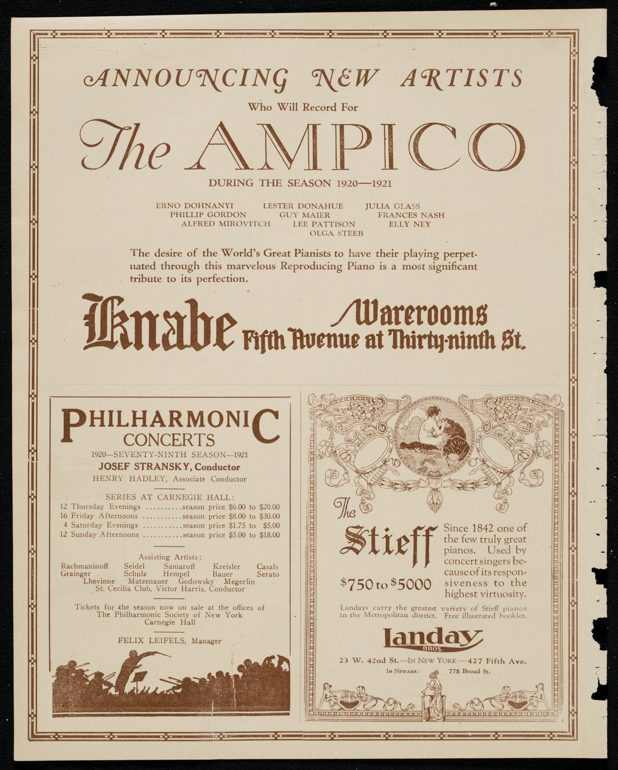 Fritz Kreisler, Violin, October 24, 1920, program page 12