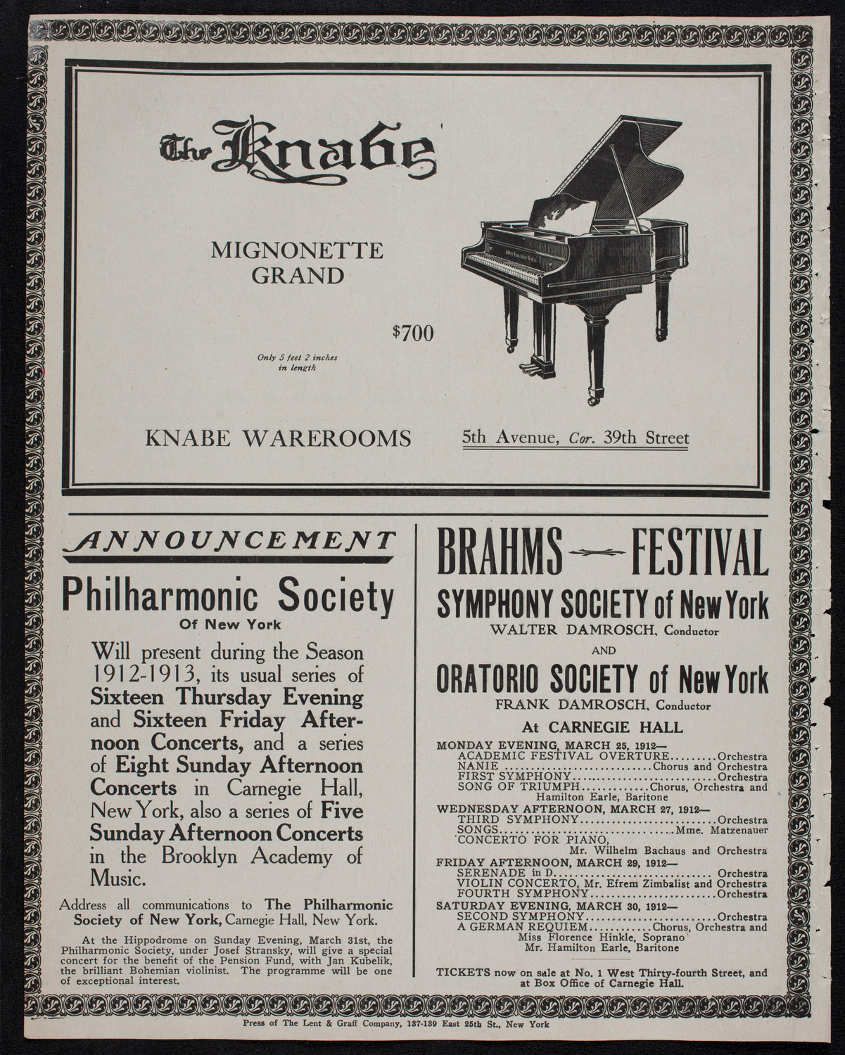 Minneapolis Symphony Orchestra, March 18, 1912, program page 12