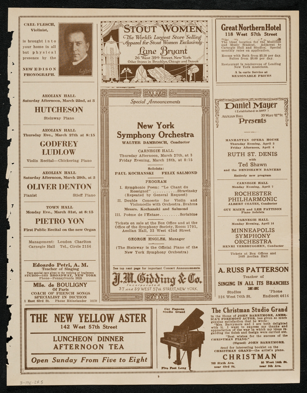 New York Philharmonic Students' Concert, March 19, 1924, program page 9