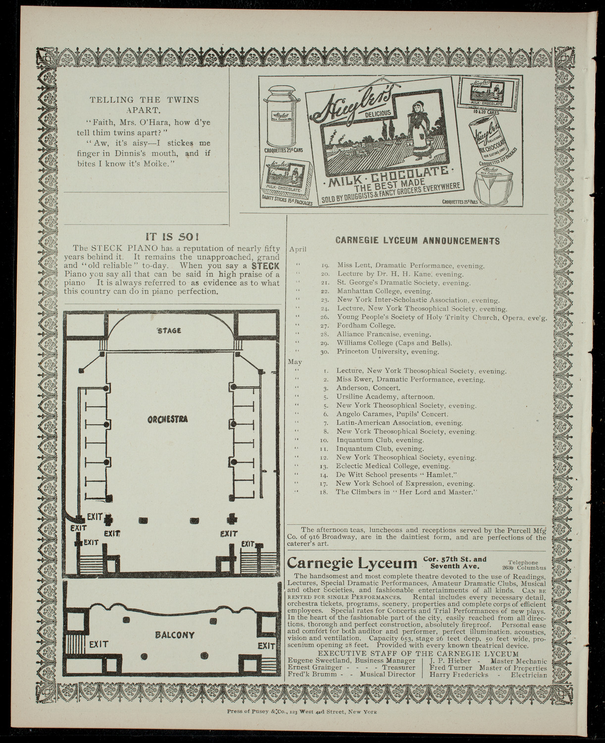 Benefit for the Scholarship Fund of theNational Society of New England Women, April 18, 1904, program page 4