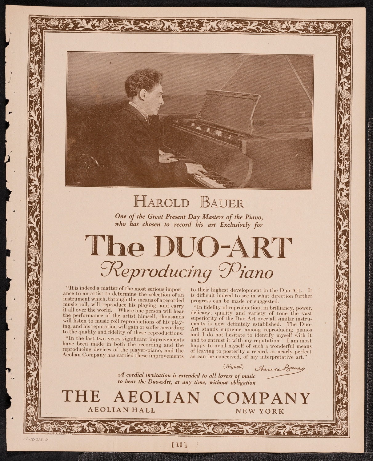 Lucrezia Bori, Soprano, and Alberto Salvi, Harp, December 10, 1921, program page 11