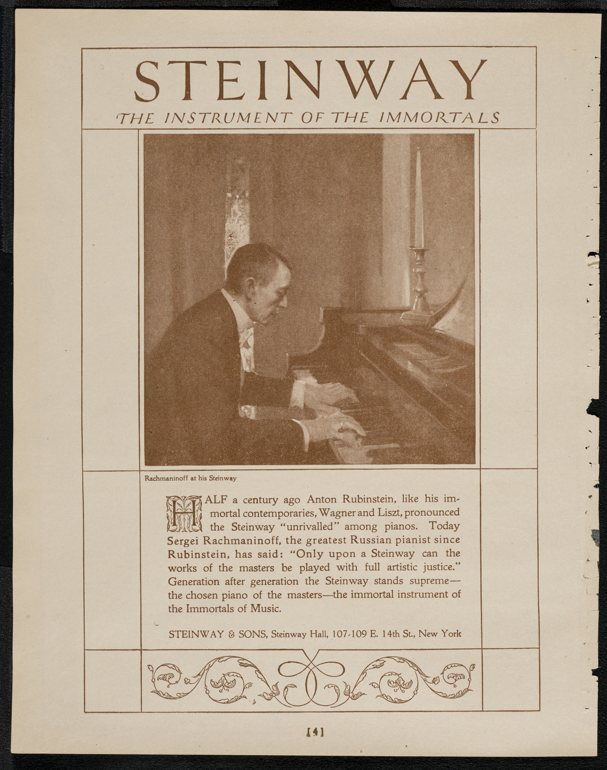 National Symphony Orchestra, April 16, 1921, program page 4