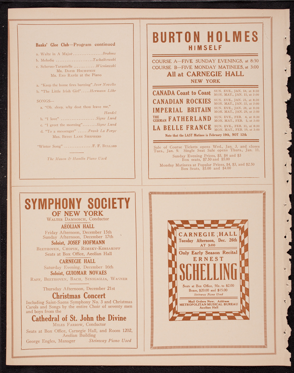 New York Banks' Glee Club, December 11, 1916, program page 8