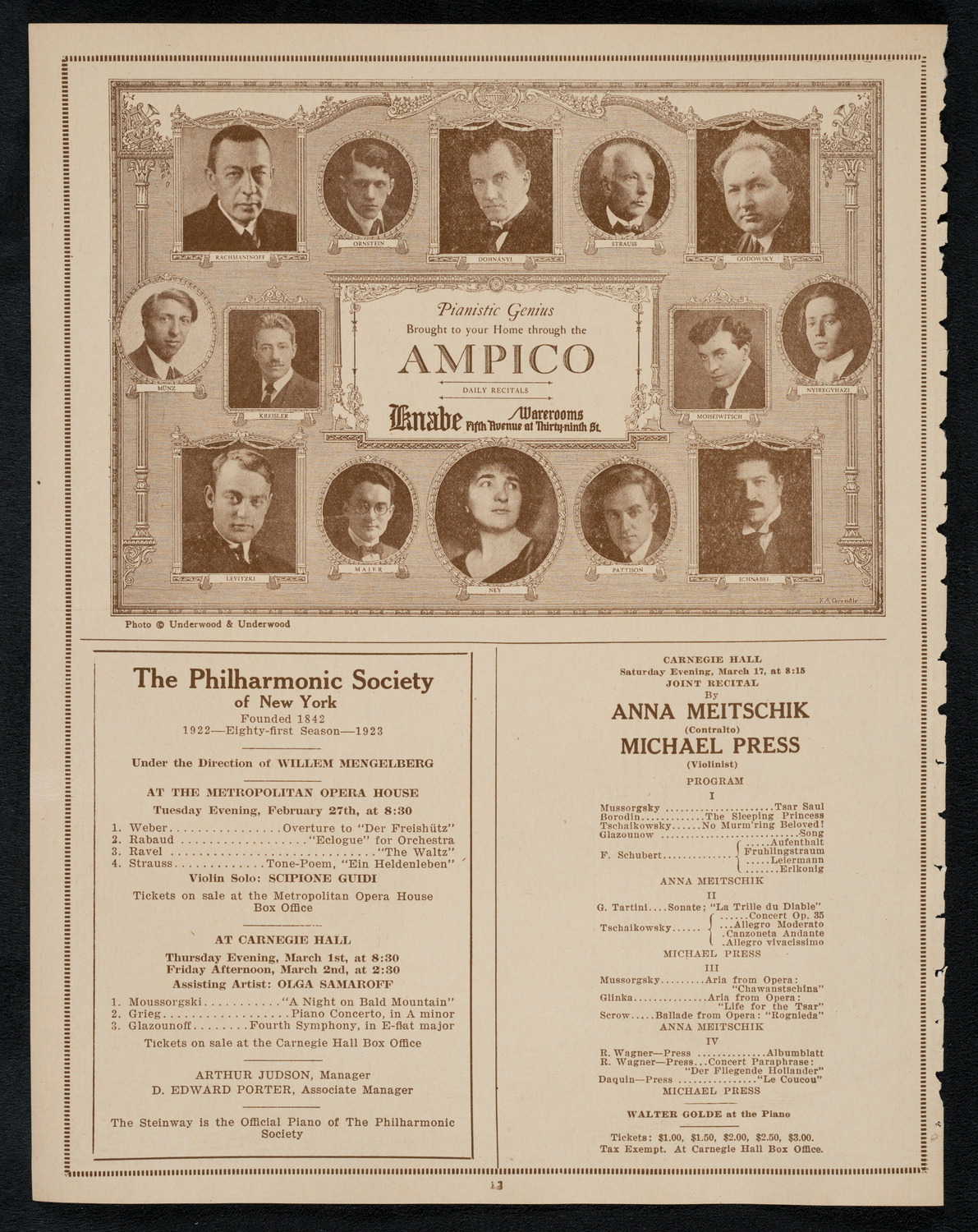 Winnipeg Male Voice Choir, February 26, 1923, program page 12