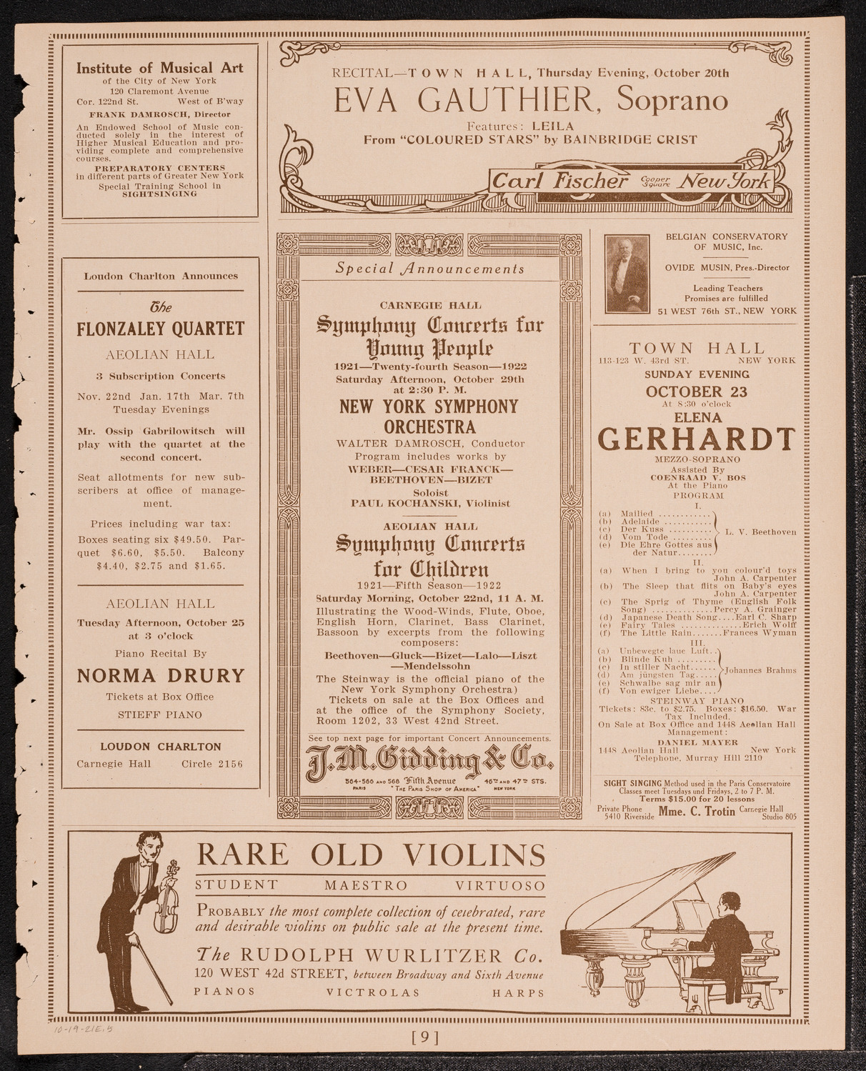 Anna Case, Soprano, October 19, 1921, program page 9