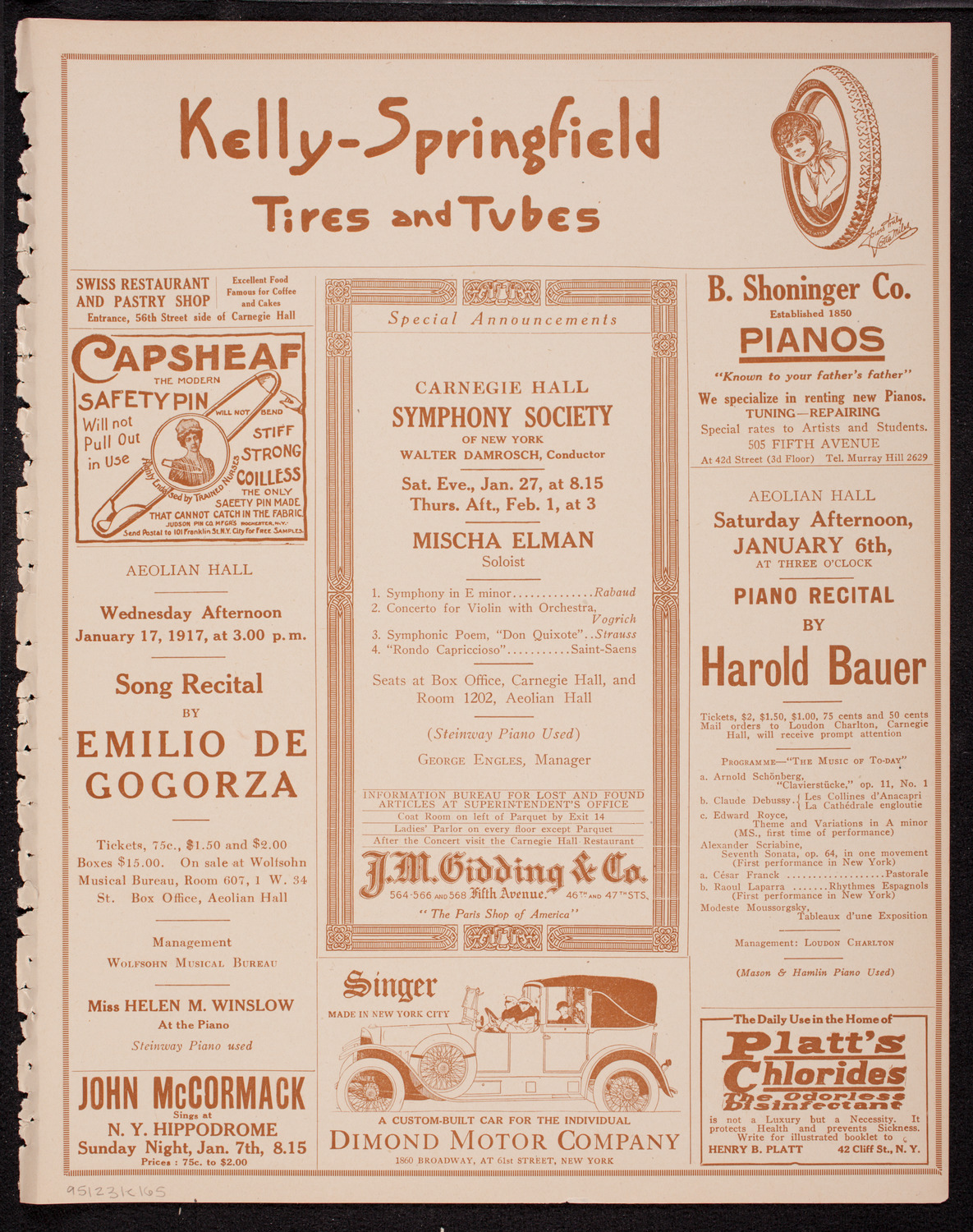 Russian Symphony Society of New York, December 31, 1916, program page 9