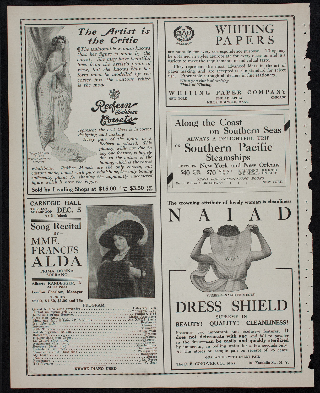 New York Philharmonic, November 30, 1911, program page 2