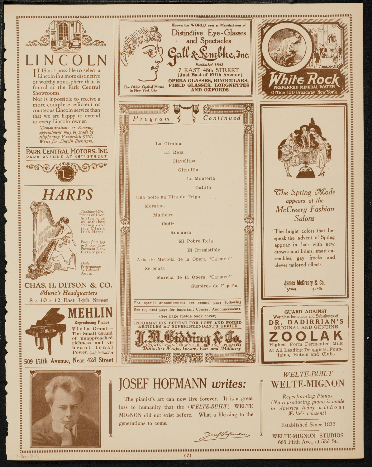 Film: La Casa de la Troya, April 26, 1925, program page 7