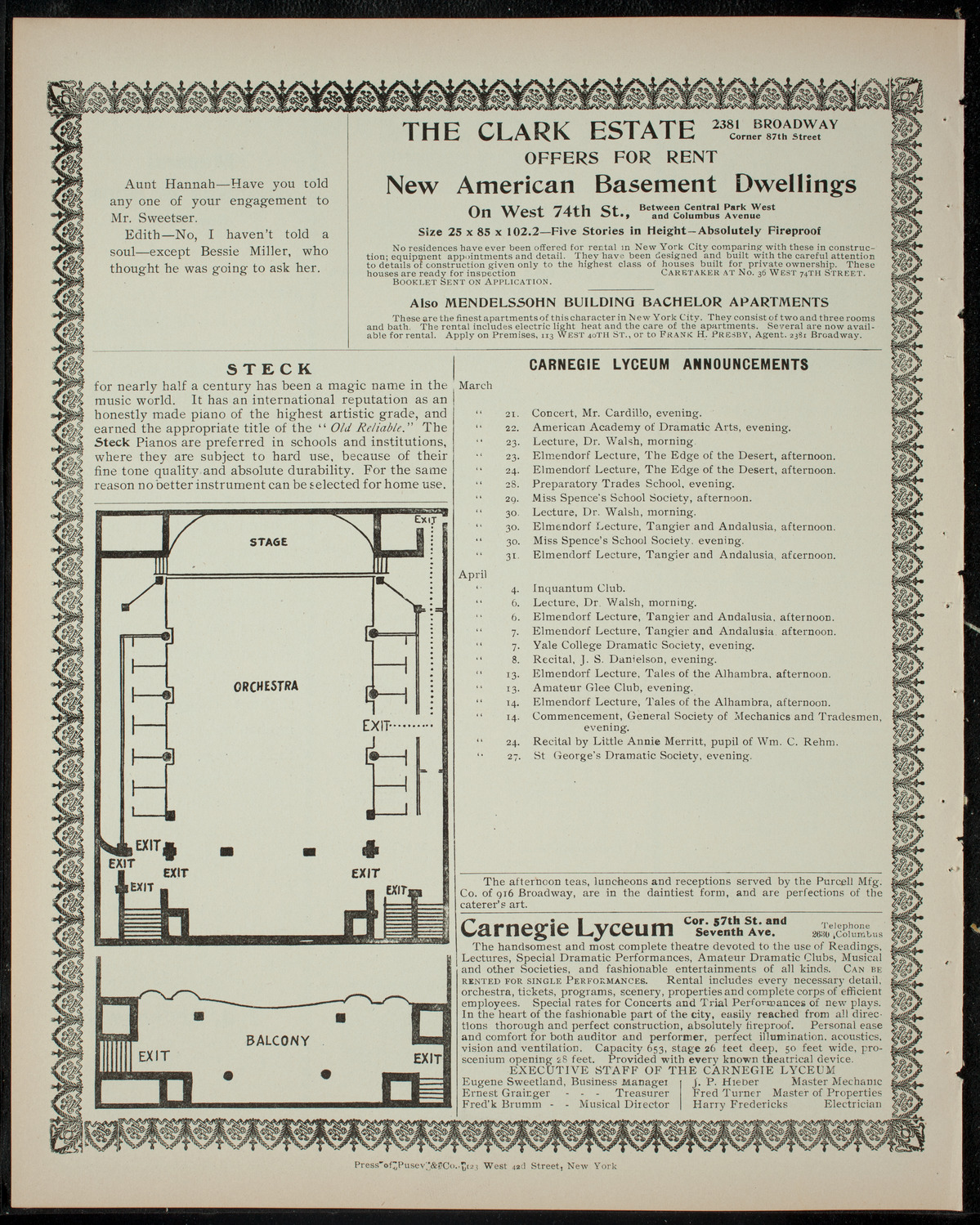 Columbia Varsity Show, March 18, 1905, program page 4