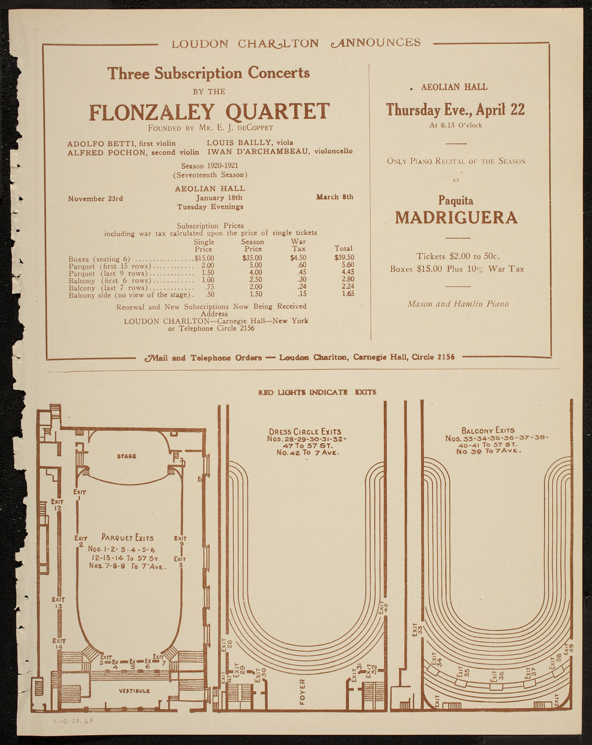 Josef Lhévinne, Piano, April 18, 1920, program page 11