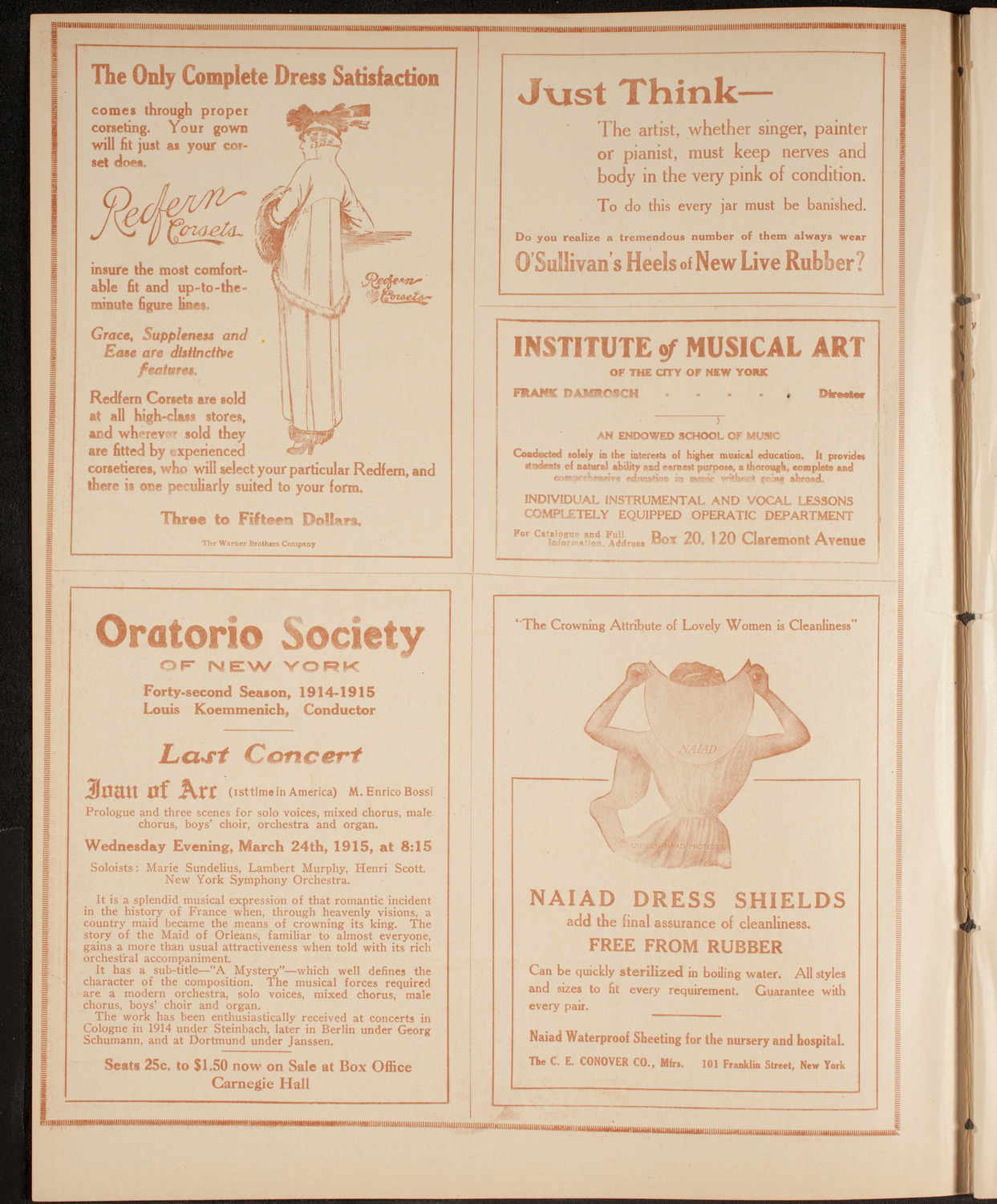 Philadelphia Orchestra, January 4, 1915, program page 2