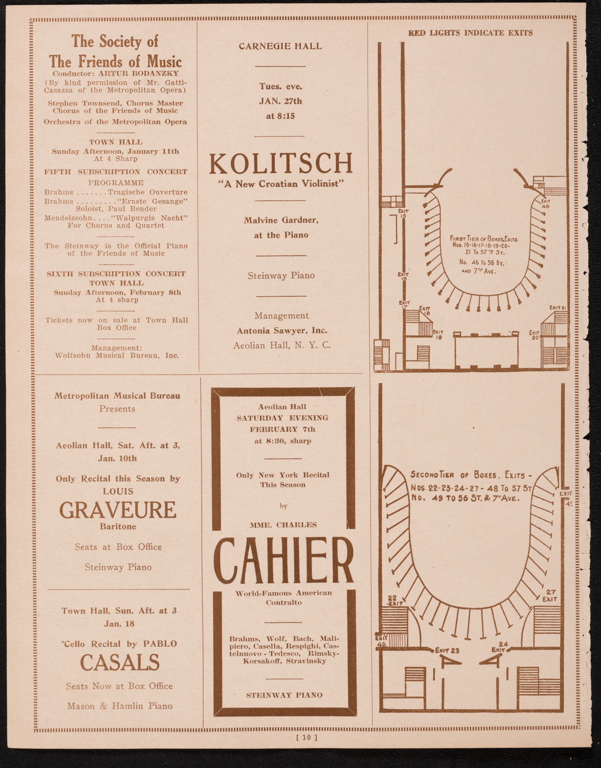 New York Philharmonic, January 9, 1925, program page 10