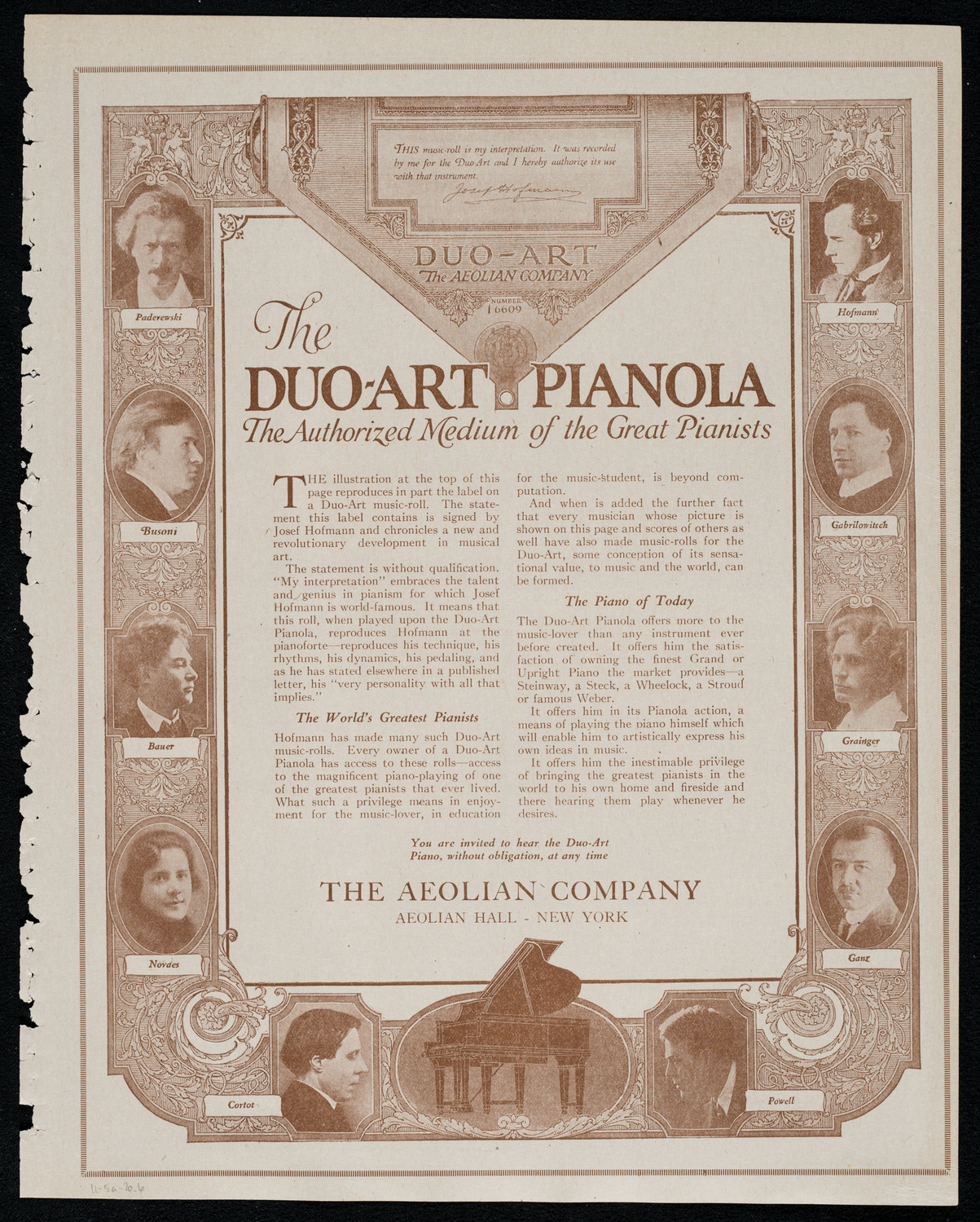 National Symphony Orchestra, November 5, 1920, program page 11