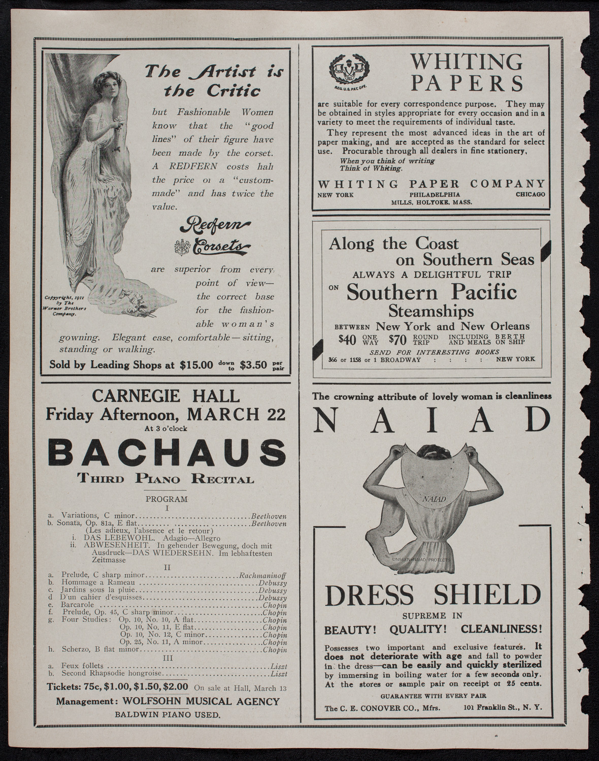 Jeanne Gerville-Réache, Contralto, March 7, 1912, program page 2