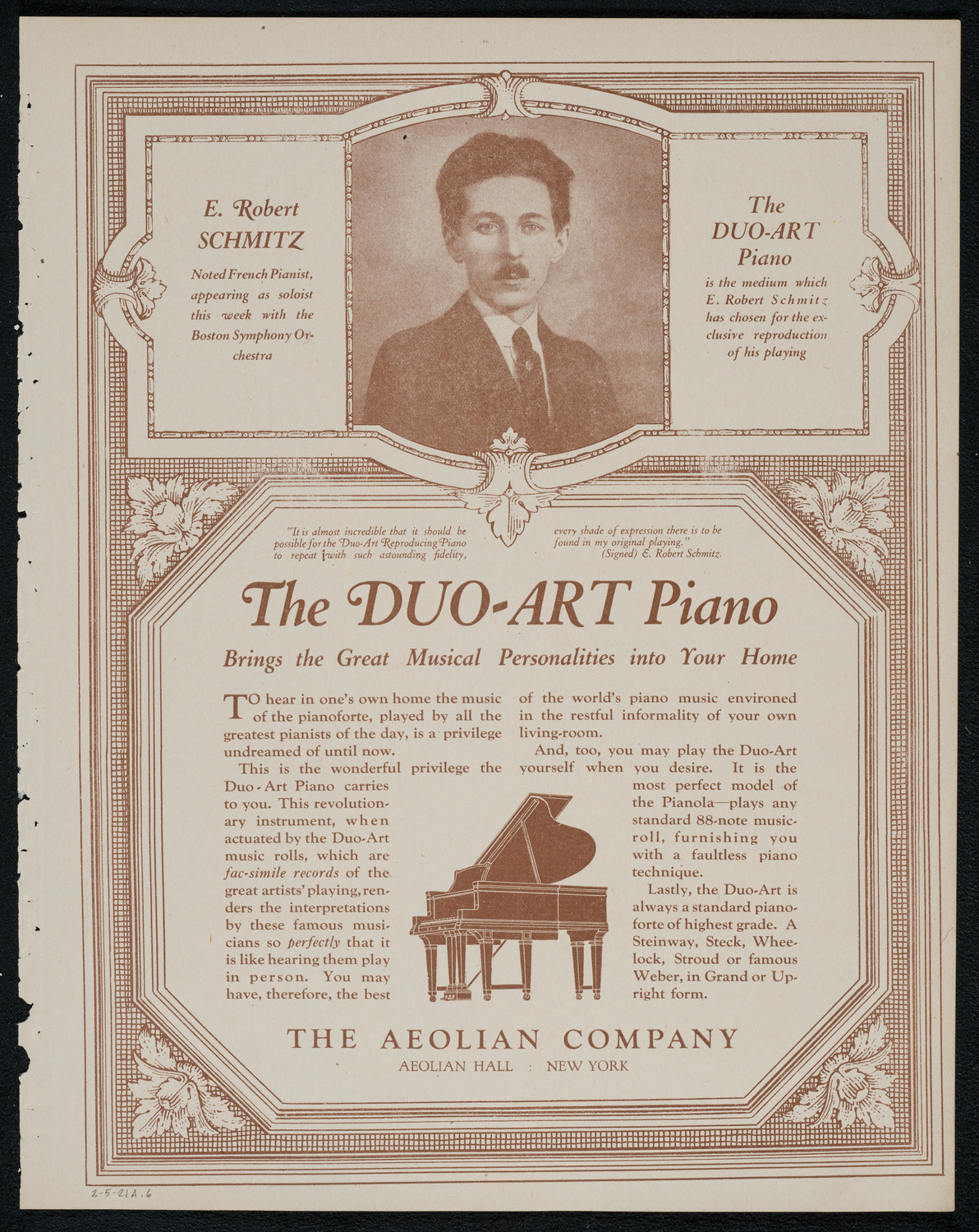 Boston Symphony Orchestra, February 5, 1921, program page 11