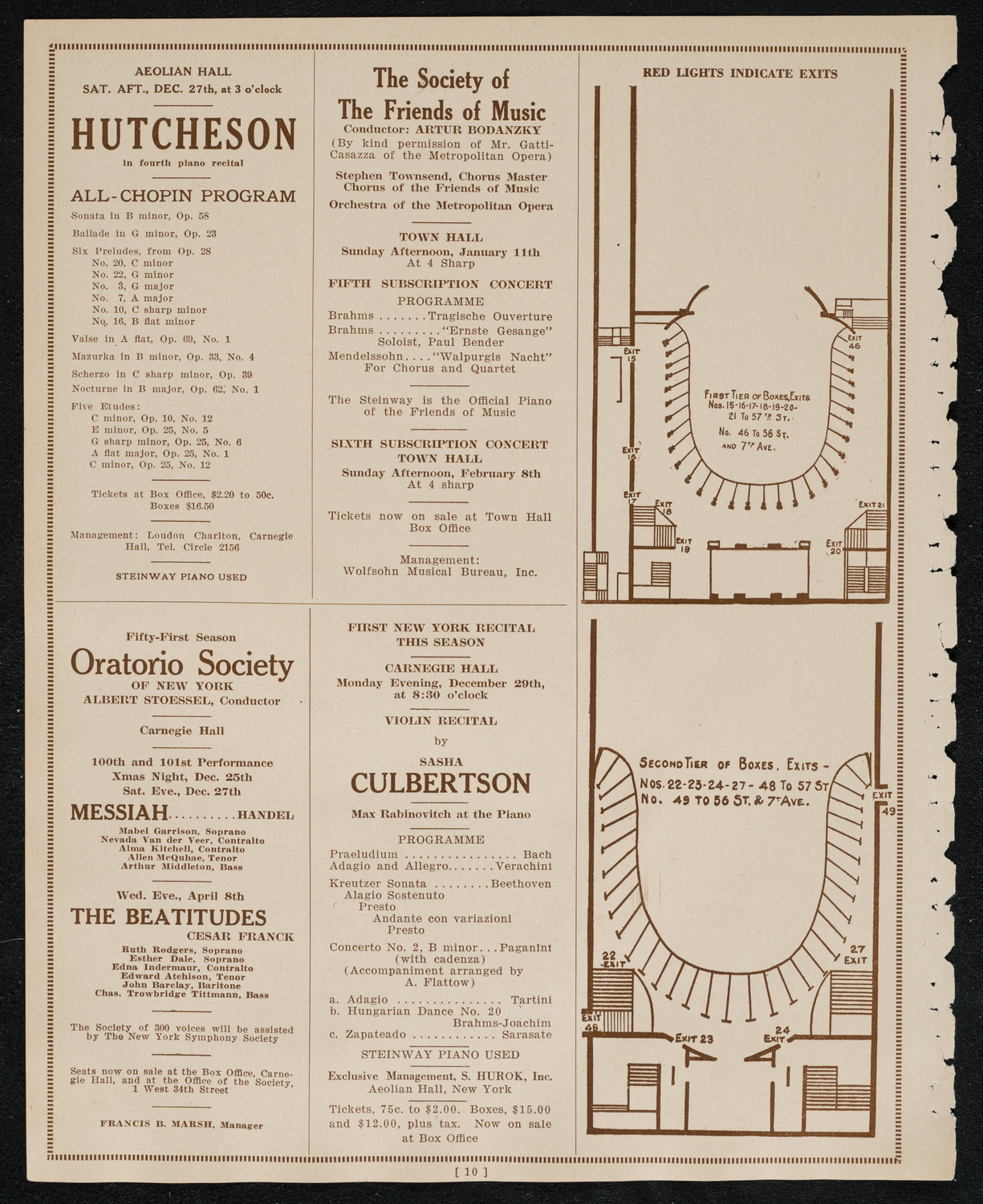 New York Philharmonic, December 19, 1924, program page 10