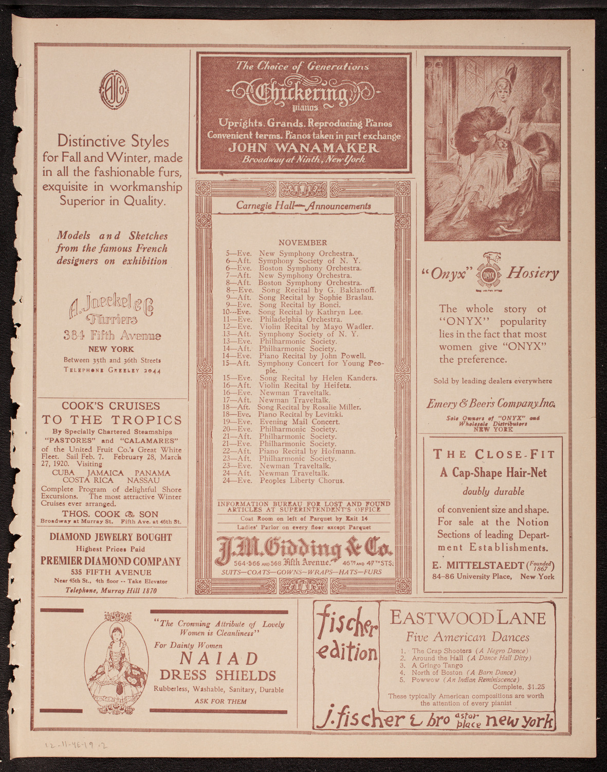 Ruth Ray, Violin, November 4, 1919, program page 3