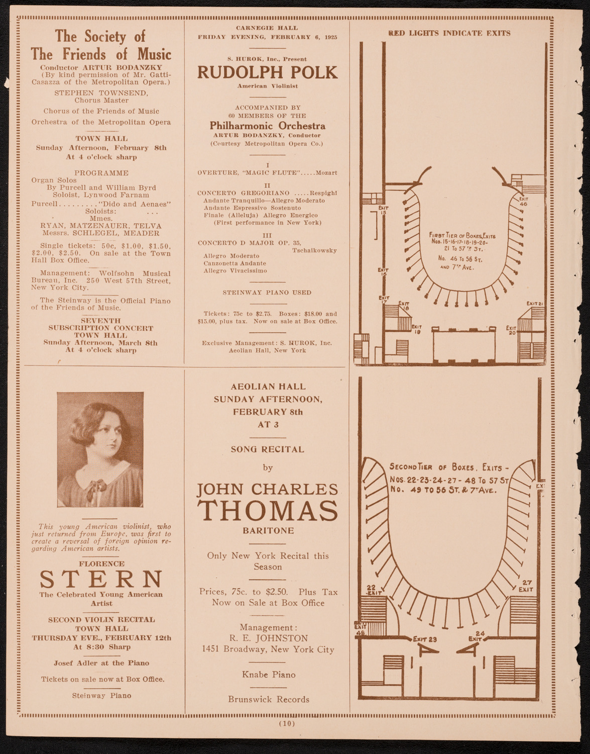 Joseph Coleman, Violin, February 2, 1925, program page 10