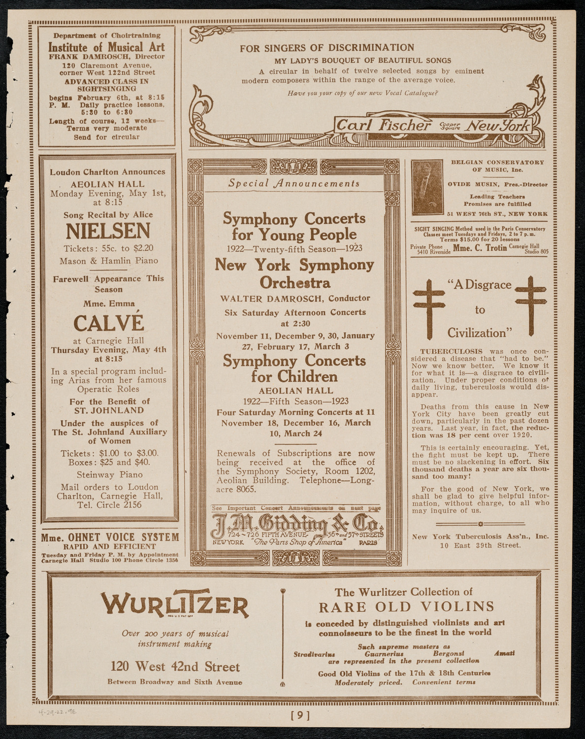 Mecca Temple of New York: Ancient Arabic Order of the Nobles of the Mystic Shrine, April 29, 1922, program page 9