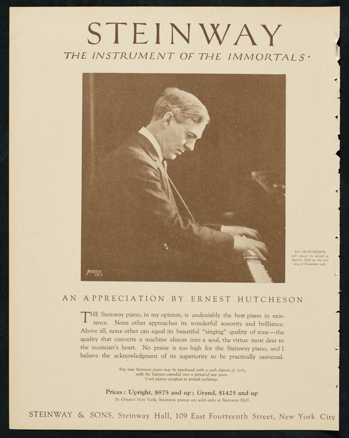 Paul Bernard, Violin, November 6, 1923, program page 4