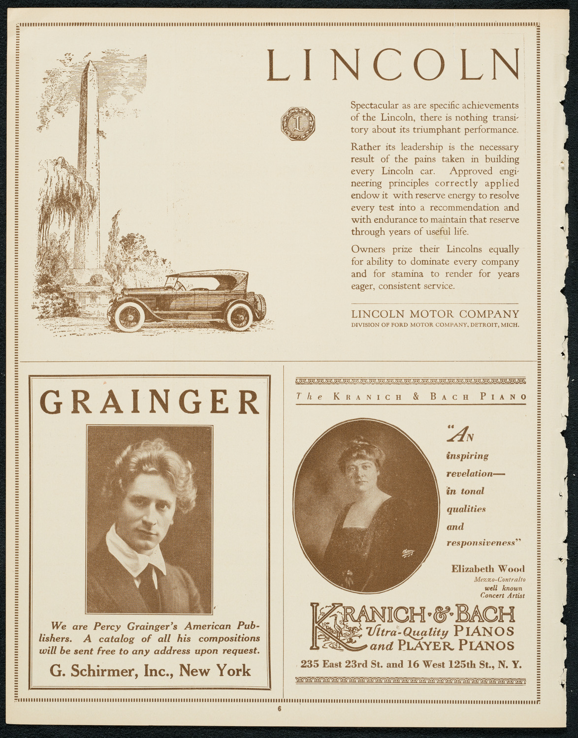 Ignatz Waghalter with the New York Symphony Orchestra, December 7, 1923, program page 6