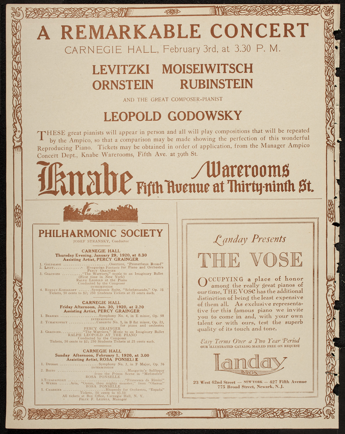 Baroness Leja de Torinoff, Soprano, January 27, 1920, program page 12