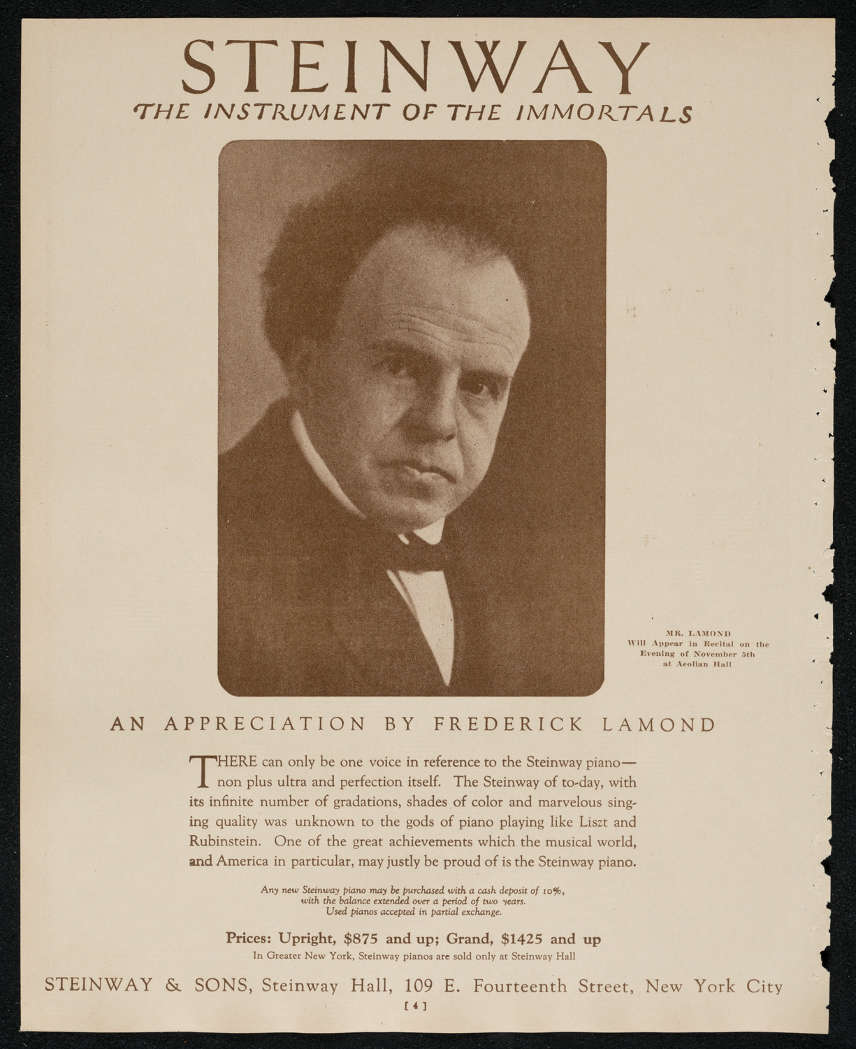 State Symphony Orchestra of New York, November 5, 1924, program page 4