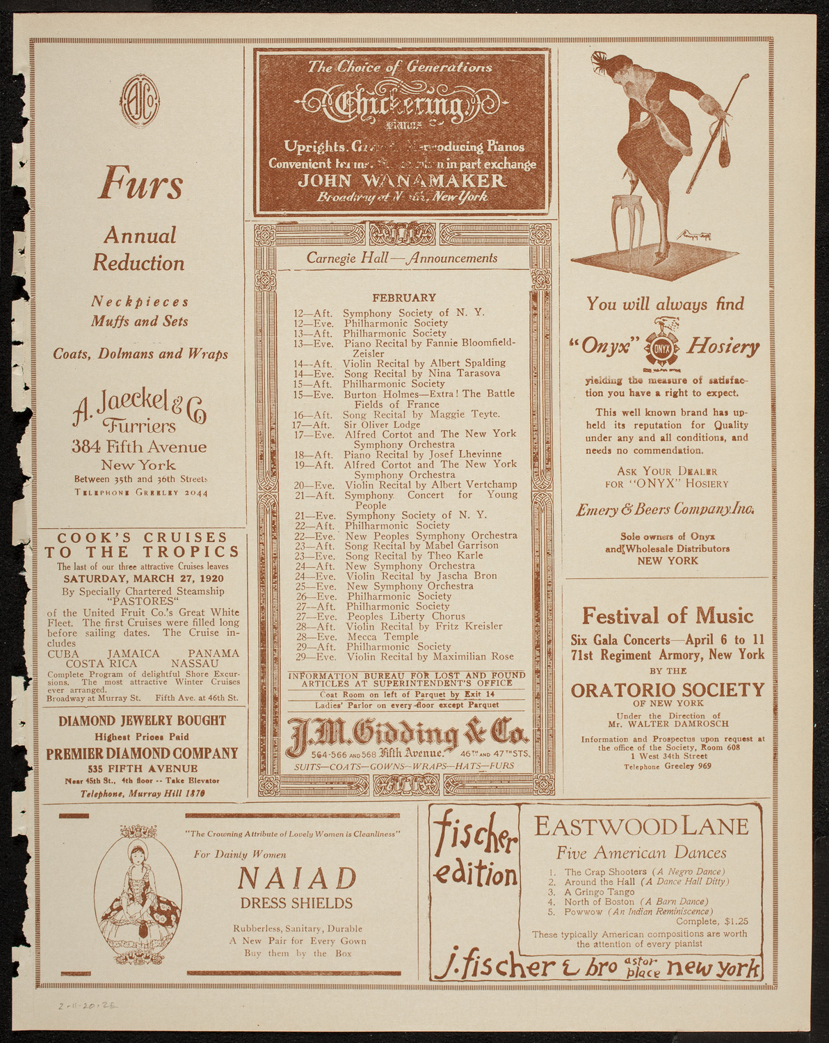 Evening Mail Save-A-Home Fund Concert: New York Philharmonic, February 11, 1920, program page 3