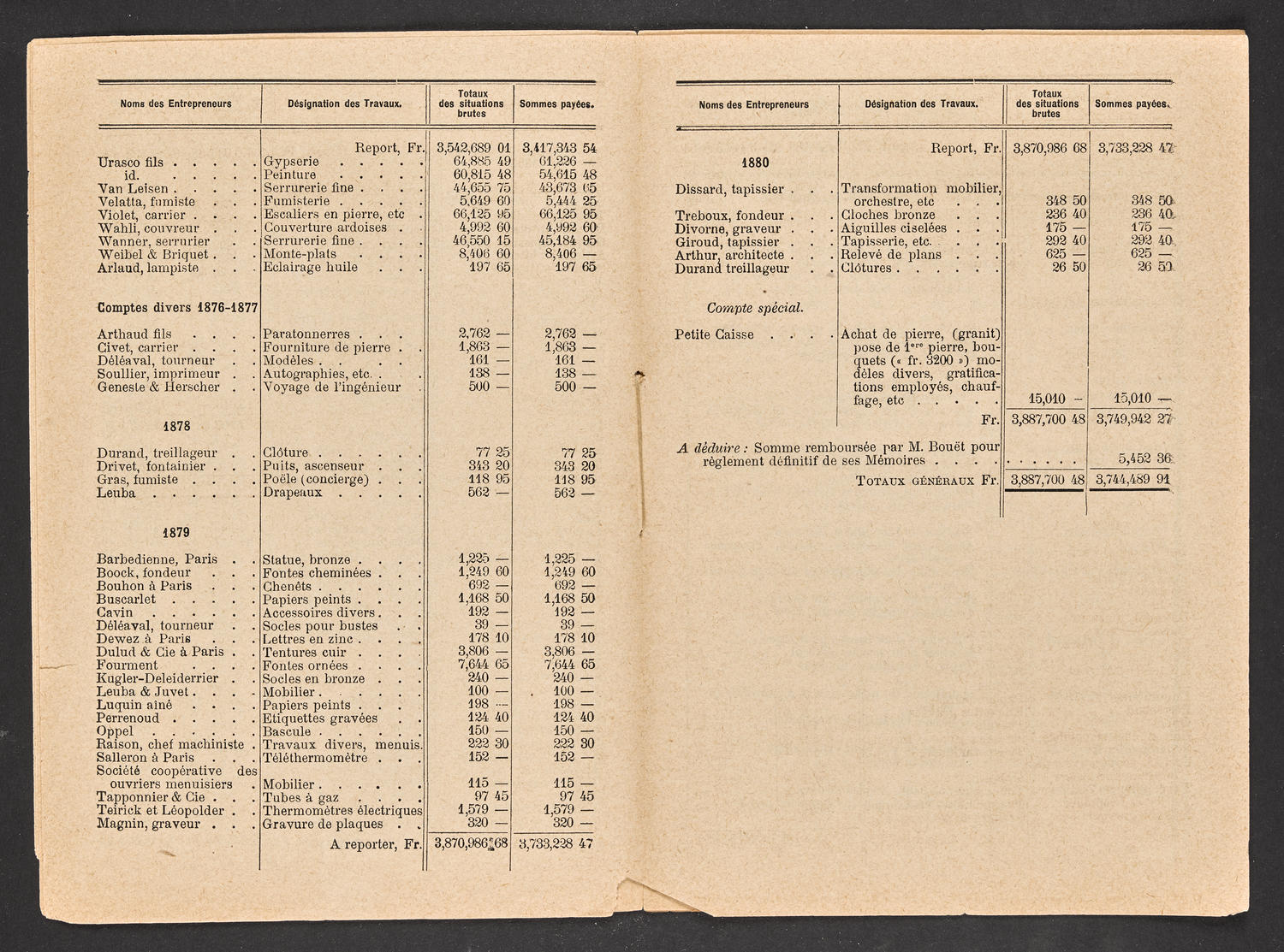 Rapport et resume des memoires de la construction" - Theatre de Genève, 1882, page 5 of 10