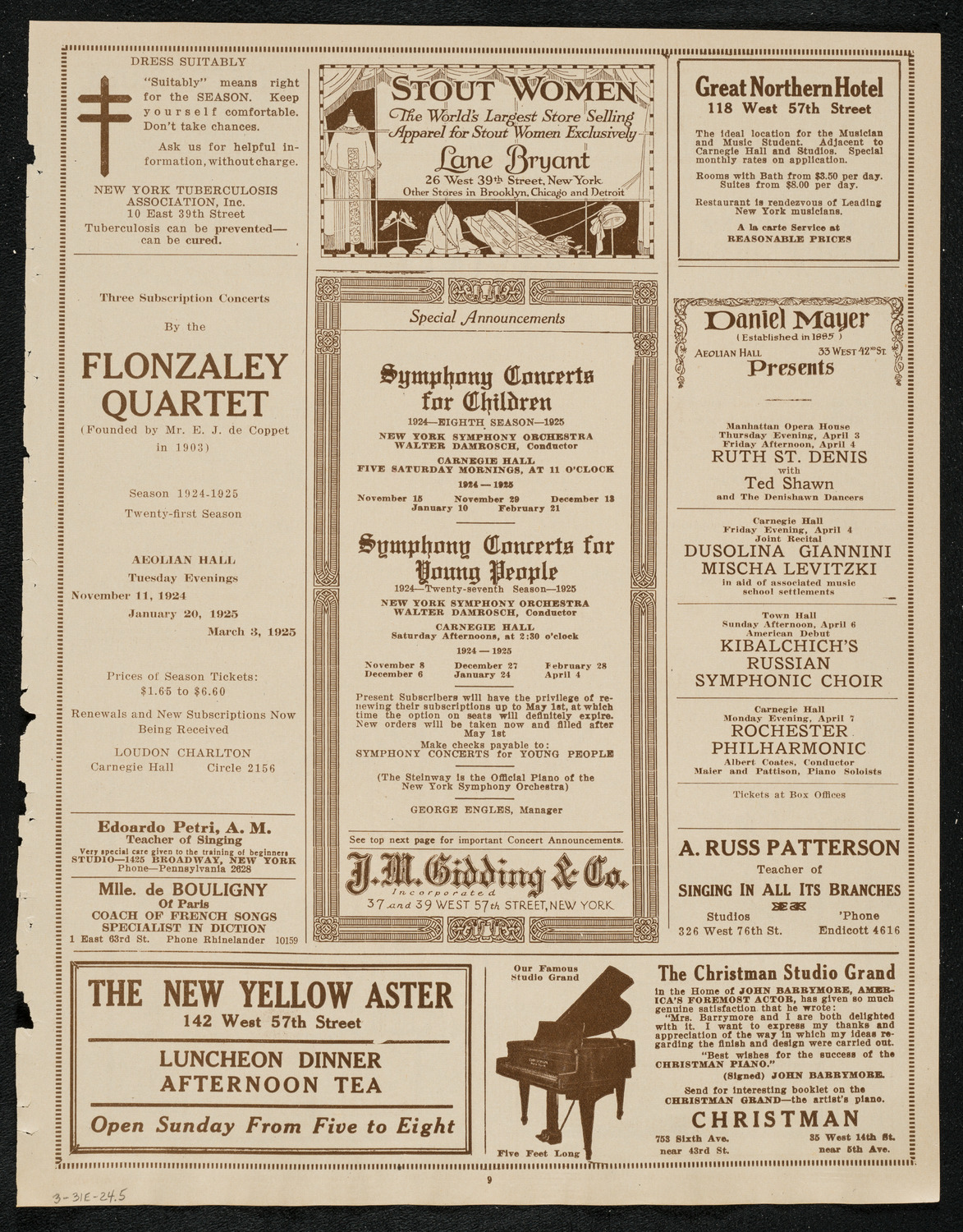 New York City Silver Jubilee Celebration, March 31, 1924, program page 9