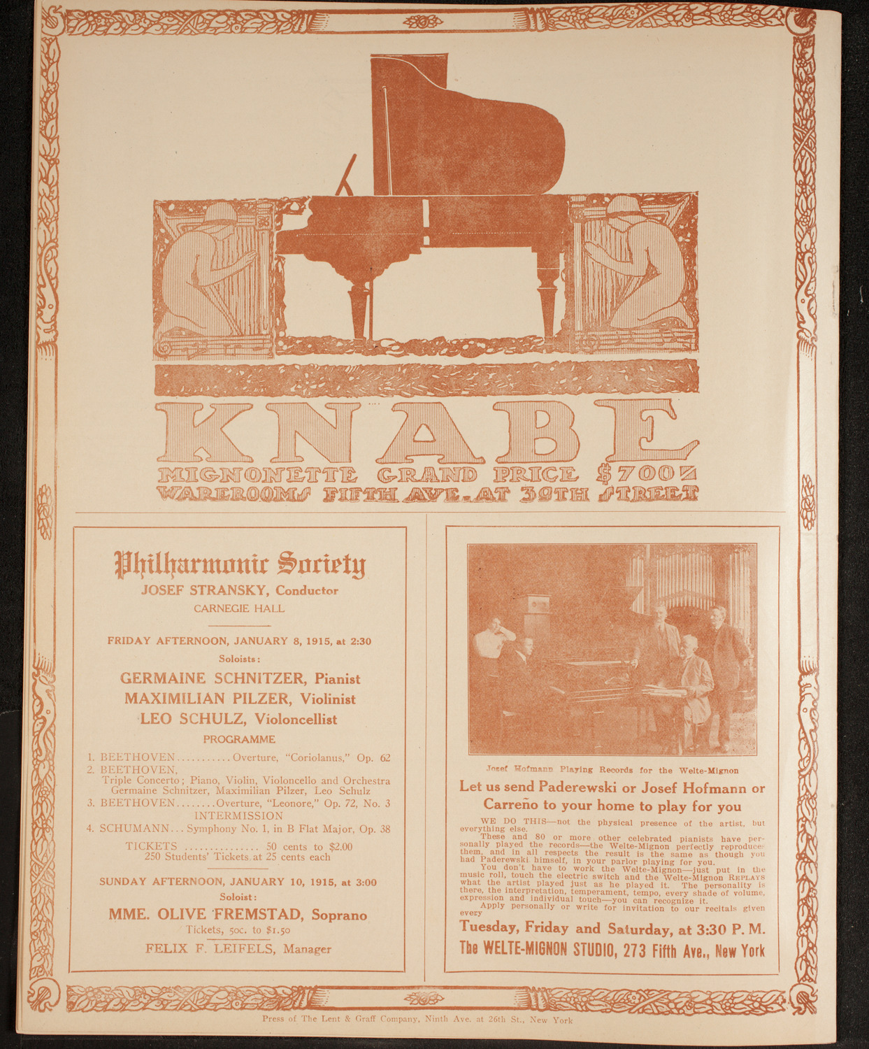 Boston Symphony Orchestra, January 7, 1915, program page 12