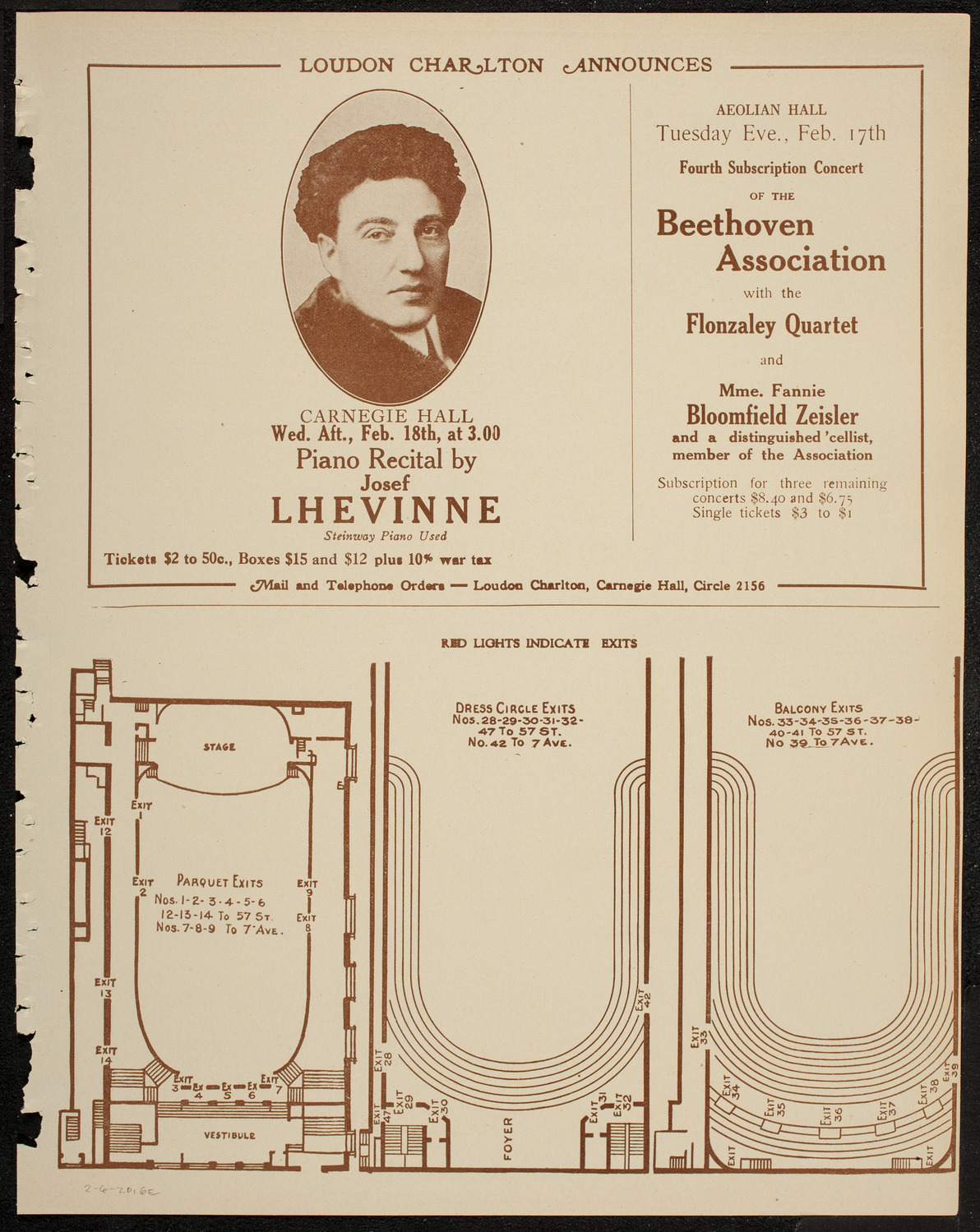 New York Philharmonic, February 6, 1920, program page 11