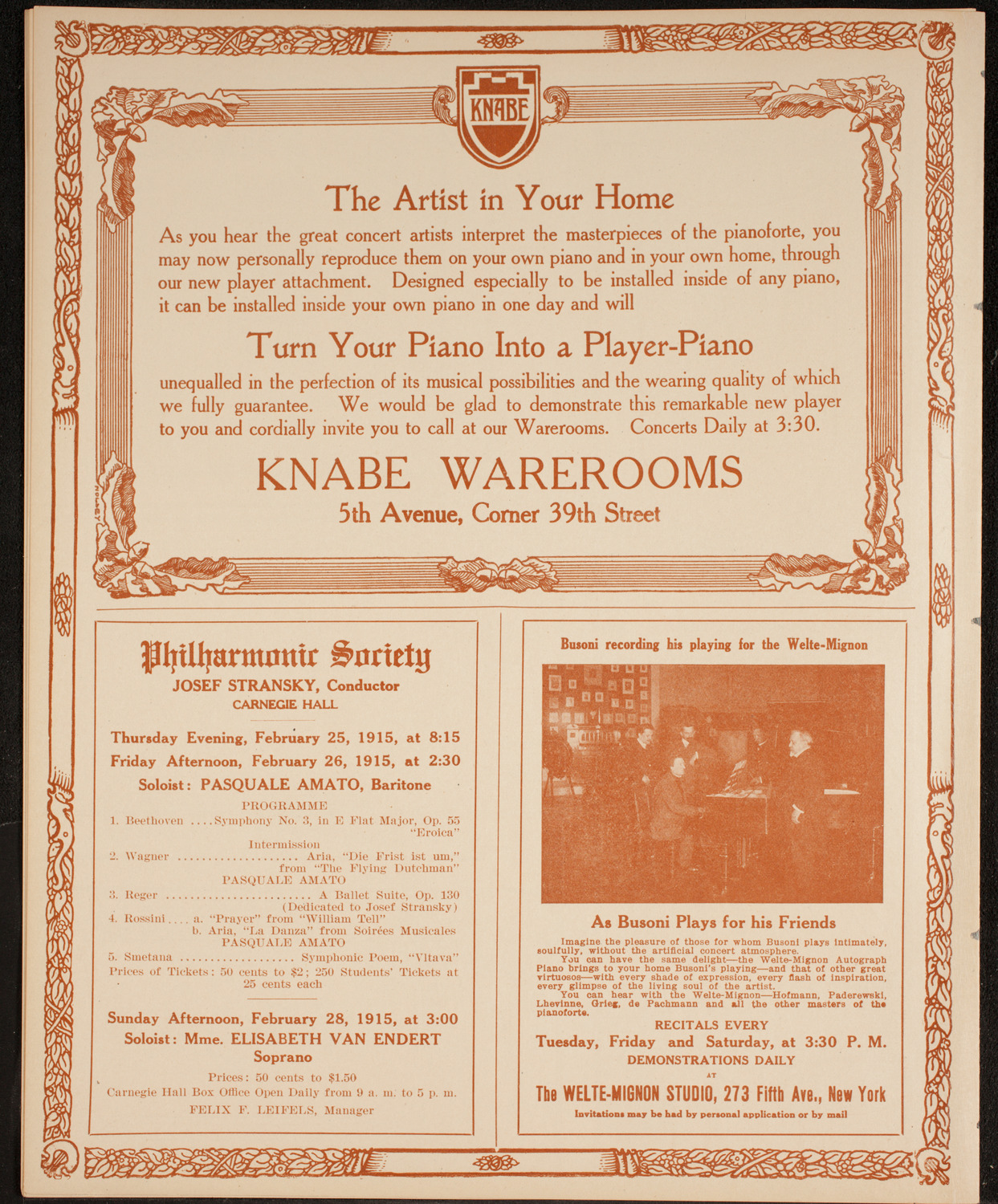 Lecture by Edwin Emerson, February 22, 1915, program page 12