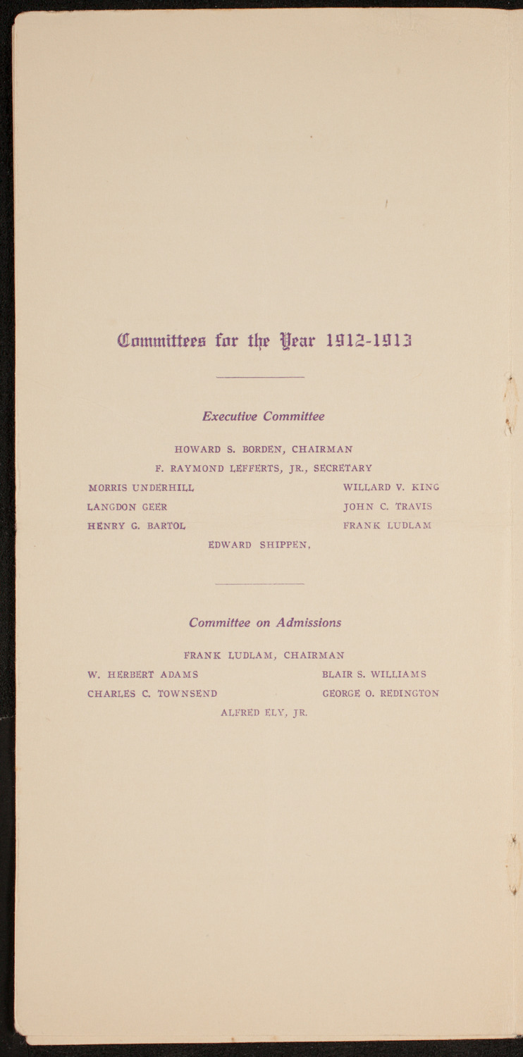 Amateur Comedy Club, April 9, 1913, program page 4