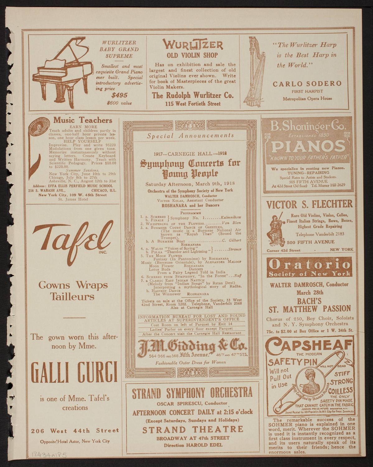 Amelita Galli-Curci, Soprano, March 4, 1918, program page 9