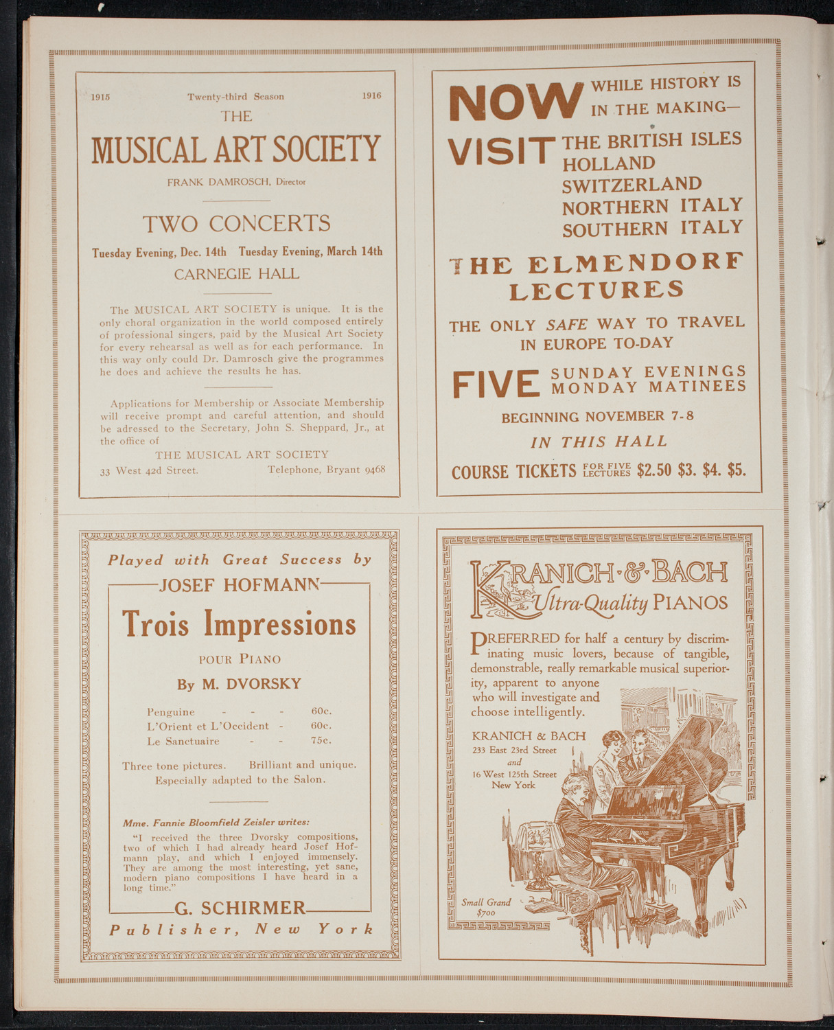 Mischa Elman, Violin, October 30, 1915, program page 6