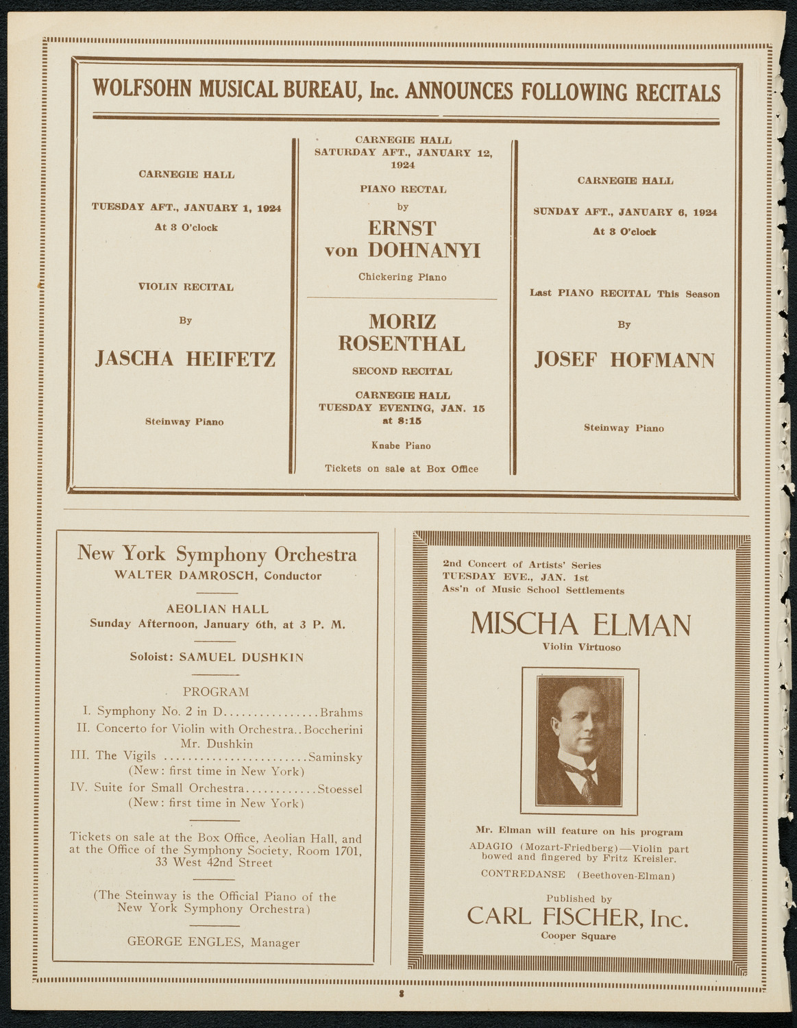 Oratorio Society of New York, December 29, 1923, program page 8