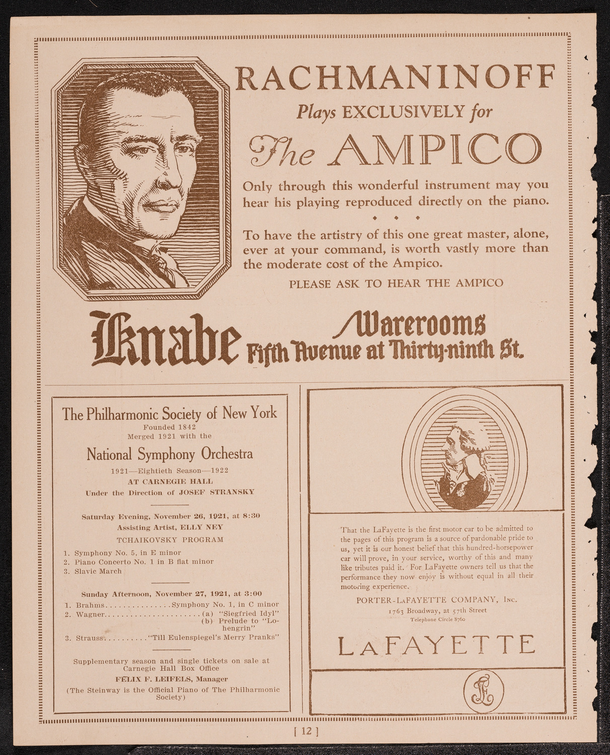 Hulda Lashanska, Soprano, November 26, 1921, program page 12