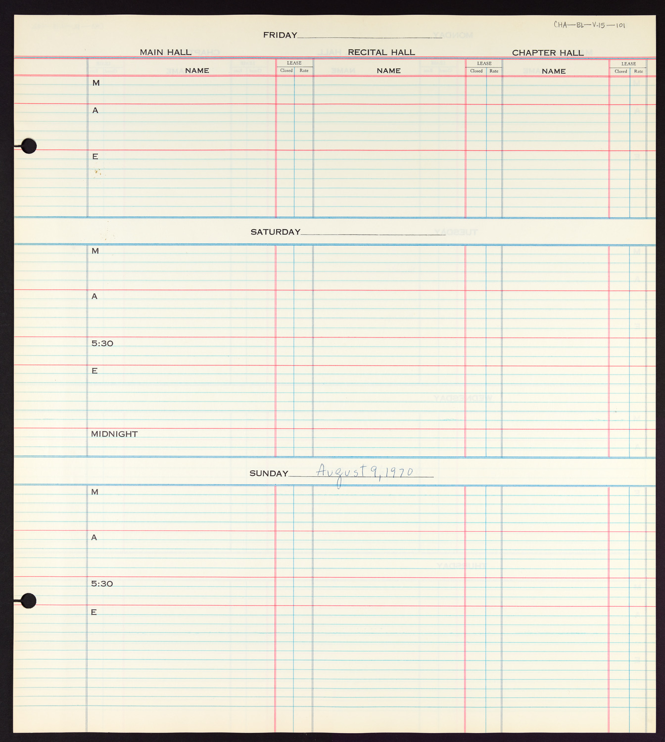 Carnegie Hall Booking Ledger, volume 15, page 101