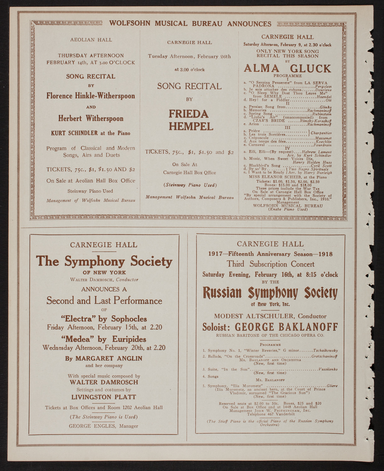 Pupils of Isadora Duncan with The Little Symphony, February 8, 1918, program page 8