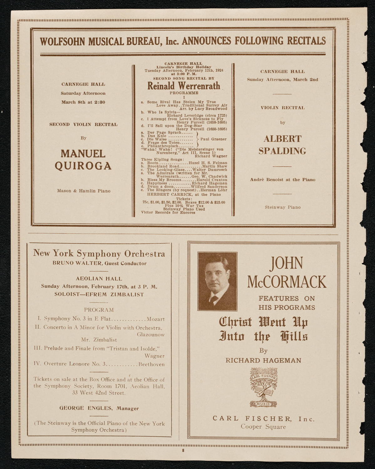 Burton Holmes Travelogue: Obregon's Mexico, February 10, 1924, program page 8