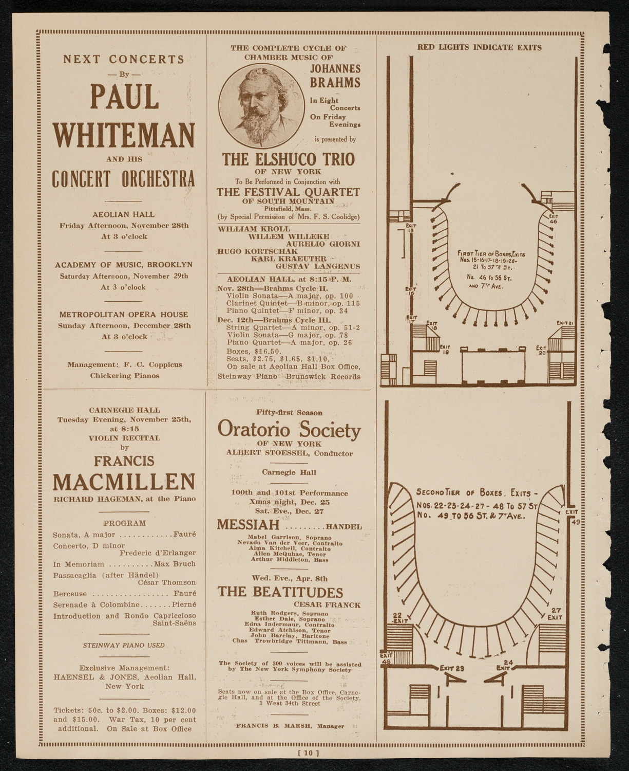 New York Philharmonic, November 21, 1924, program page 10