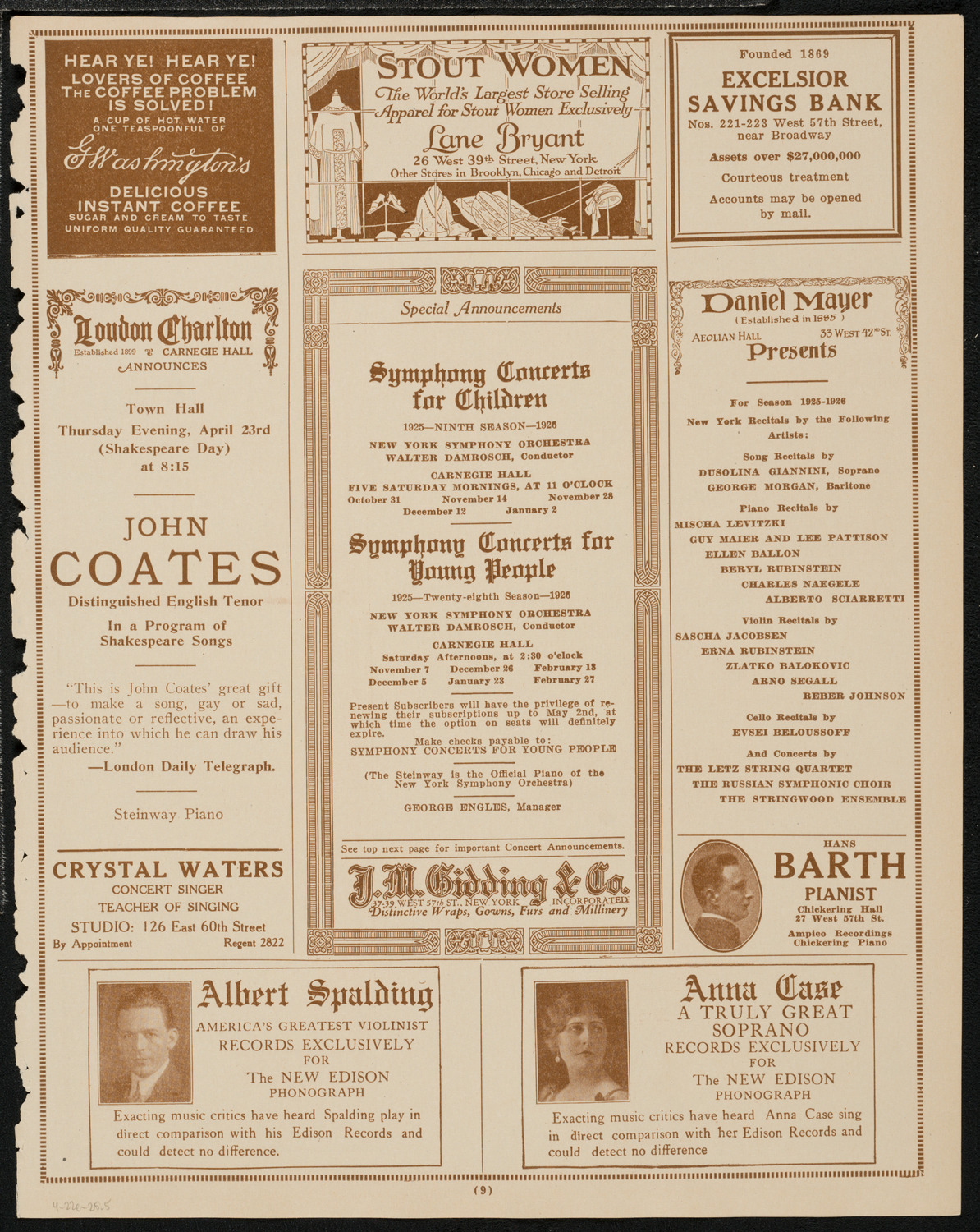 Christine Dobbins' Dancers, April 22, 1925, program page 9