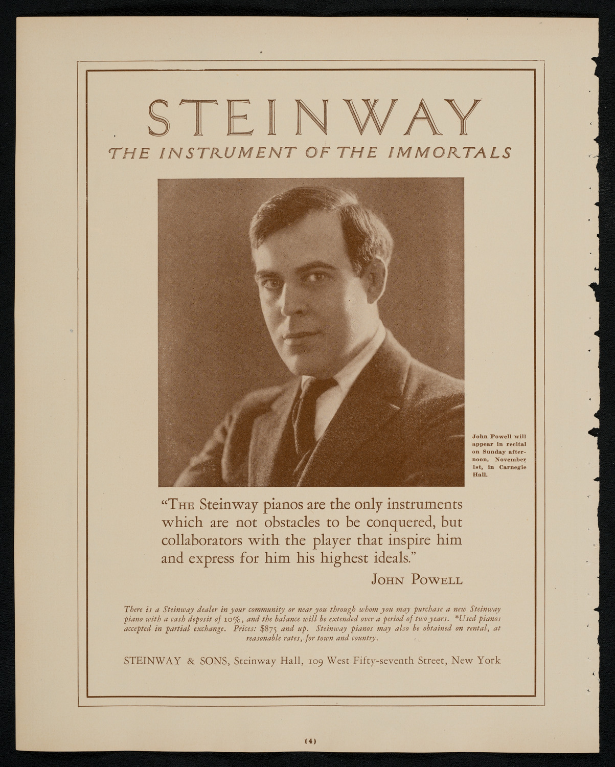 New York Philharmonic, October 30, 1925, program page 4