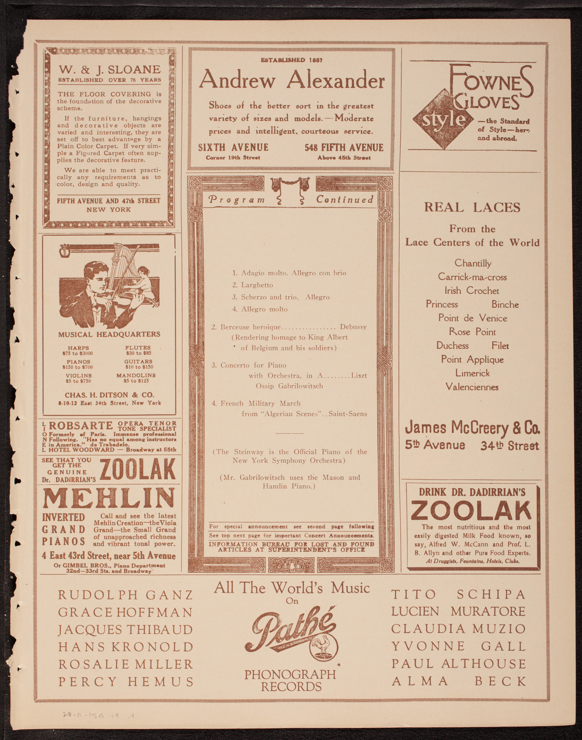 Symphony Concert for Young People, November 15, 1919, program page 7