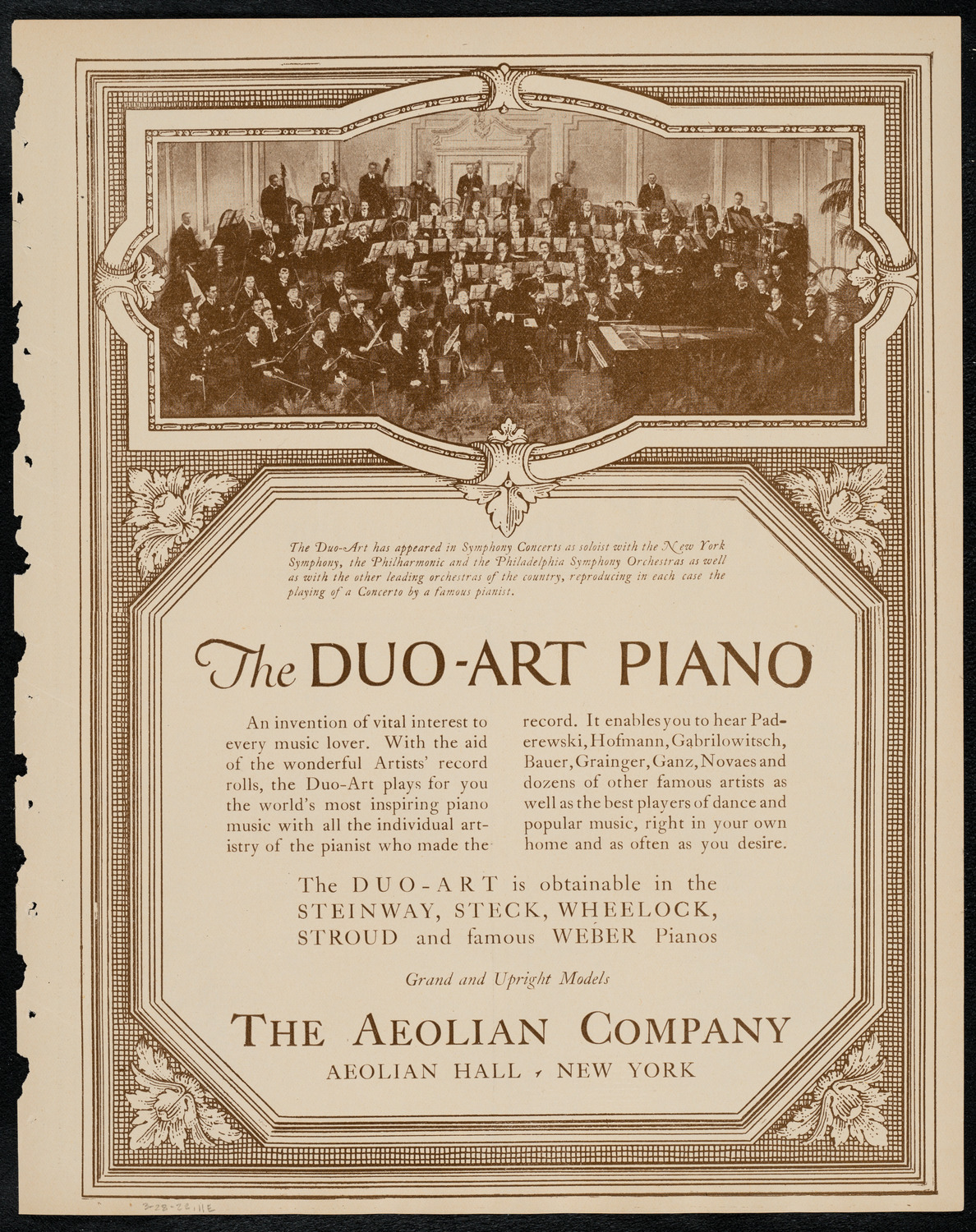 Philadelphia Orchestra, March 28, 1922, program page 11