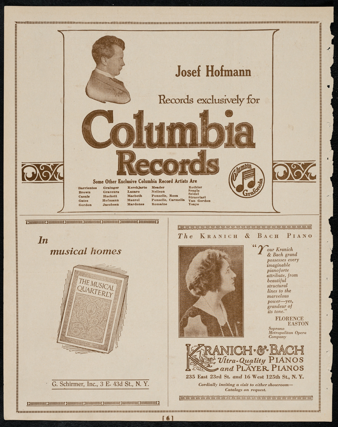 Mishel Piastro, Violin, and Joseph Press, Cello, March 5, 1922, program page 6