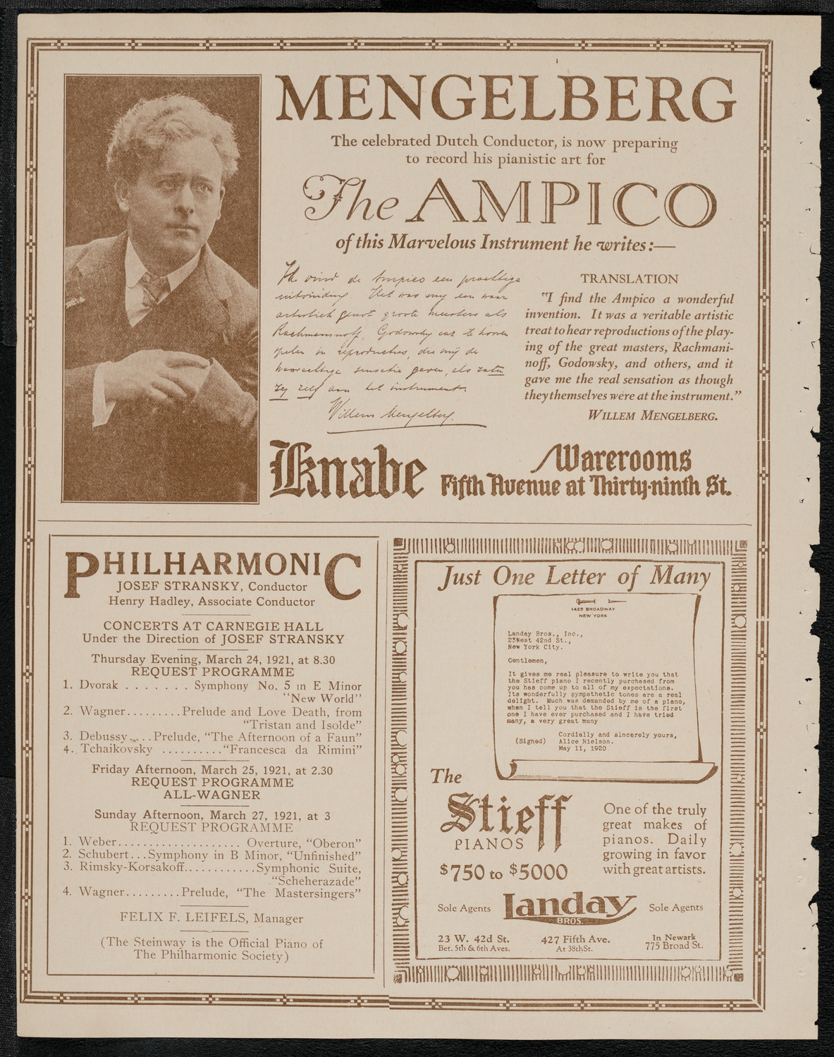 Boston Symphony Orchestra, March 17, 1921, program page 12